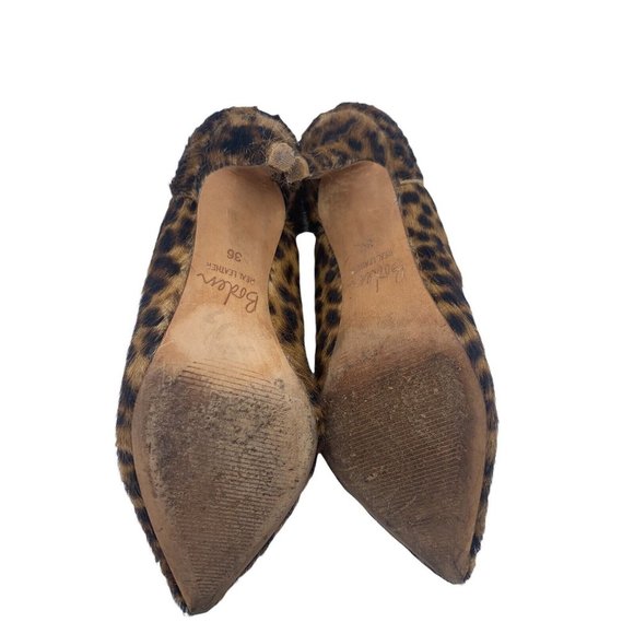 Boden Size 36 (US Size 5.5) Leather & Calf Hair Leopard Print Pumps - Picture 9 of 12